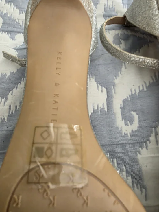 Kelly & Katie Silver Glitter Open-Toe Ankle-Strap Heels - Picture 4 of 7